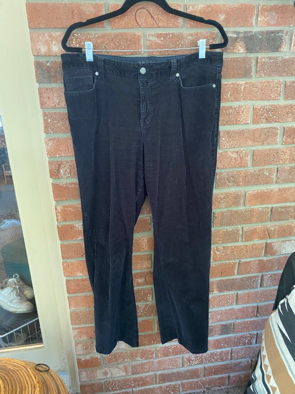 Sonoma Black Stretch Corduroy Straight Leg Pants